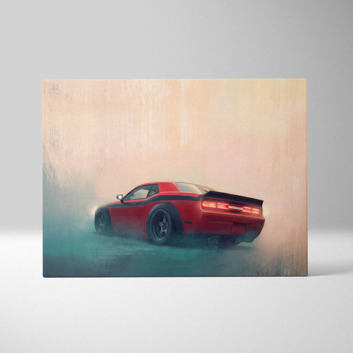 Dodge Challenger Inspired Automotive Canvas Art, Widebody Muscle Car Decor for Bedroom