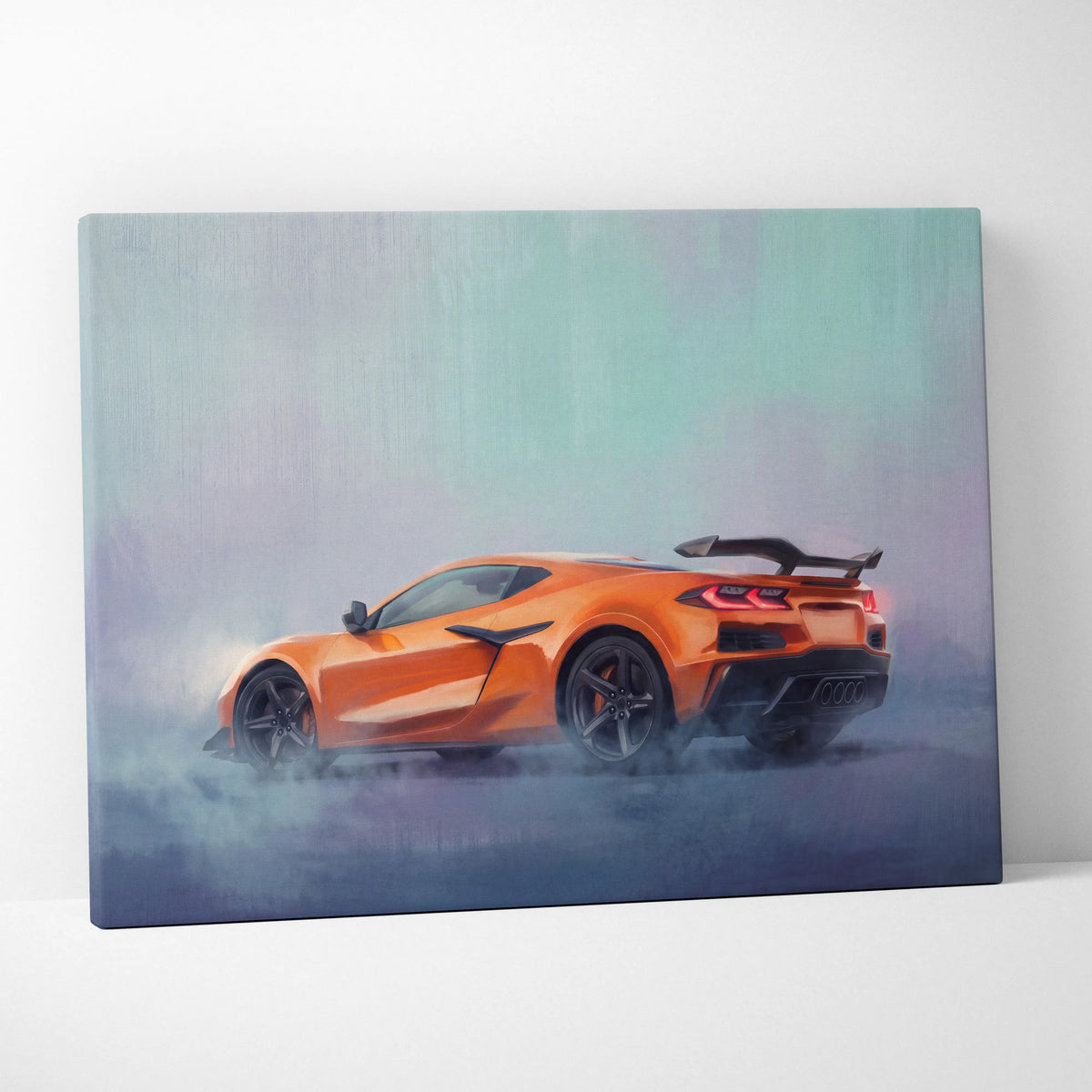 Chevrolet Corvette C8 Inspired Automotive Wall Art, Supercar Canvas Print for Living Room