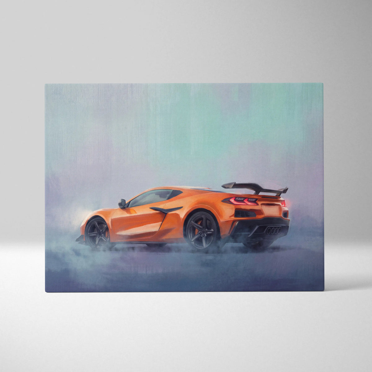 Chevrolet Corvette C8 Inspired Automotive Wall Art, Supercar Canvas Print for Living Room