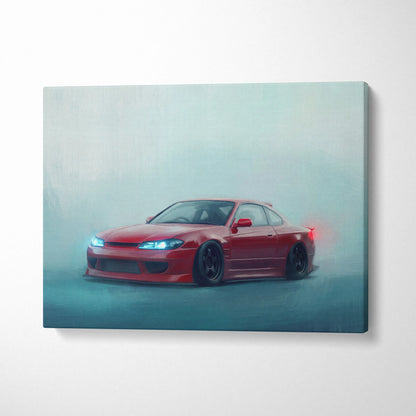 Nissan Silvia S15 Inspired Car Wall Art - Japanese Drift Vehicle Canvas Print for Living Room