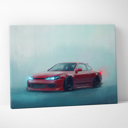 Nissan Silvia S15 Inspired Car Wall Art - Japanese Drift Vehicle Canvas Print for Living Room