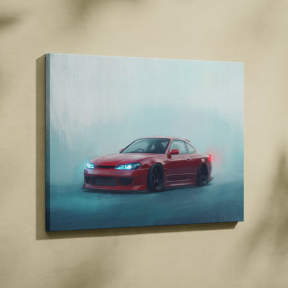 Nissan Silvia S15 Inspired Car Wall Art - Japanese Drift Vehicle Canvas Print for Living Room