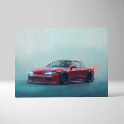 Nissan Silvia S15 Inspired Car Wall Art - Japanese Drift Vehicle Canvas Print for Living Room