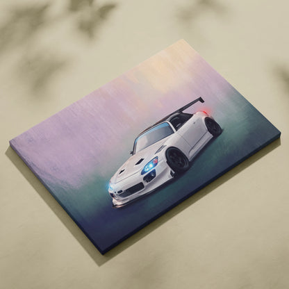 Honda S2000 Inspired Canvas Art - Widebody Japanese Sports Vehicle Wall Decor and Display