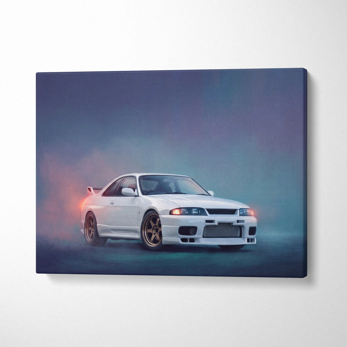 Nissan Skyline GT-R R33 Inspired Car Wall Art - Japanese JDM Canvas Print for Bedroom Decor