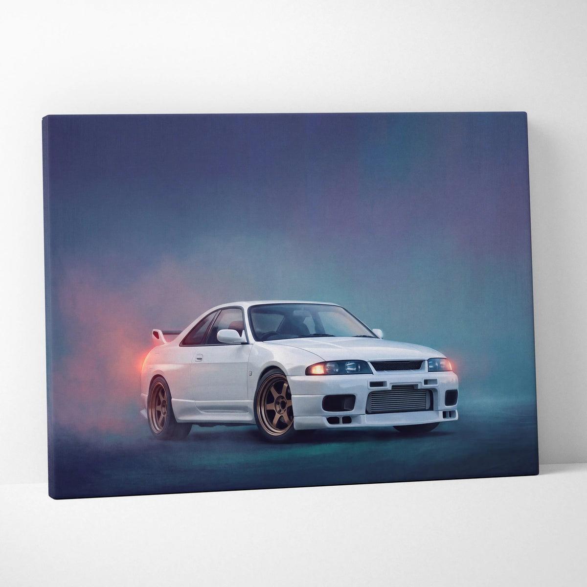 Nissan Skyline GT-R R33 Inspired Car Wall Art - Japanese JDM Canvas Print for Bedroom Decor