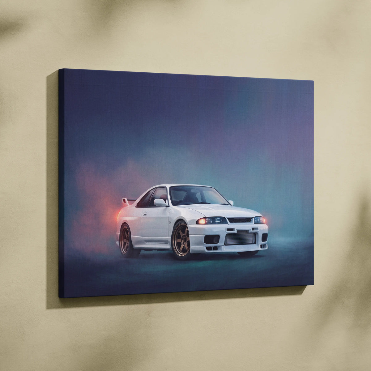 Nissan Skyline GT-R R33 Inspired Car Wall Art - Japanese JDM Canvas Print for Bedroom Decor
