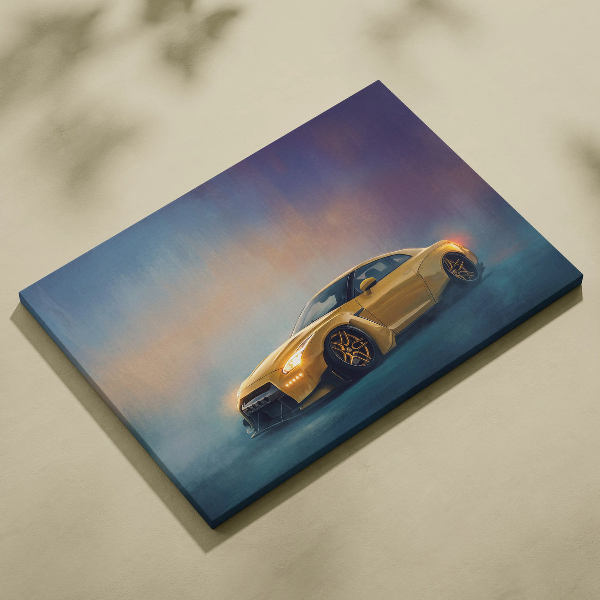 Nissan GT-R Inspired Automotive Wall Art, Supercar Canvas Print for Living Room Decor