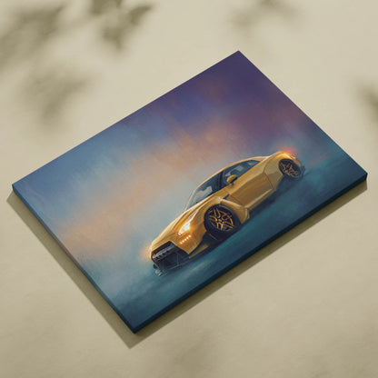 Nissan GT-R Inspired Automotive Wall Art, Supercar Canvas Print for Living Room Decor