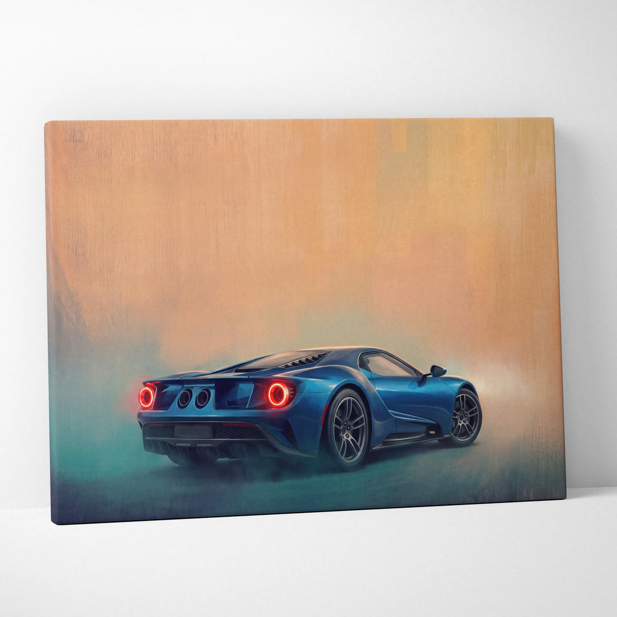 Ford GT Inspired Canvas Wall Art, Supercar Painting for Bedroom Decor