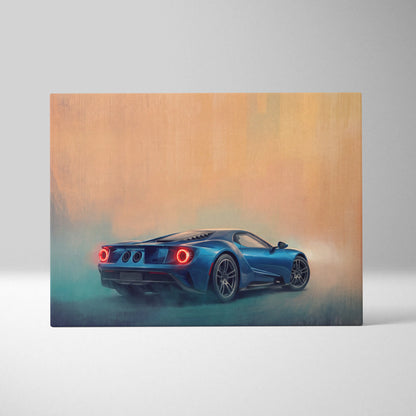 Ford GT Inspired Canvas Wall Art, Supercar Painting for Bedroom Decor