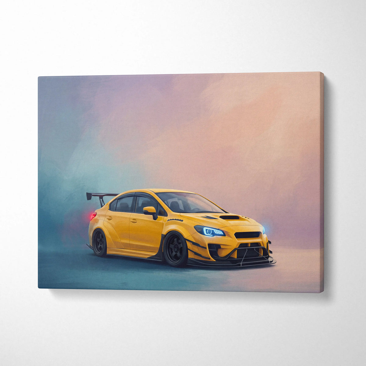 Subaru WRX STI Inspired Canvas Art, Rally Car Wall Decor for Garage