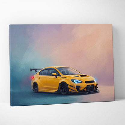 Subaru WRX STI Inspired Canvas Art, Rally Car Wall Decor for Garage