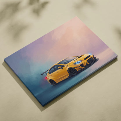 Subaru WRX STI Inspired Canvas Art, Rally Car Wall Decor for Garage