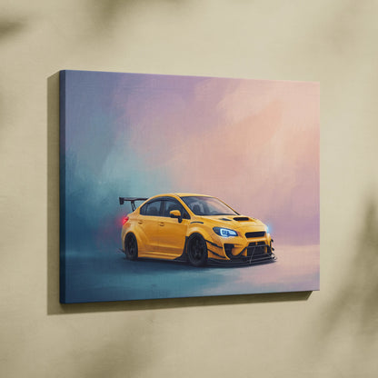 Subaru WRX STI Inspired Canvas Art, Rally Car Wall Decor for Garage