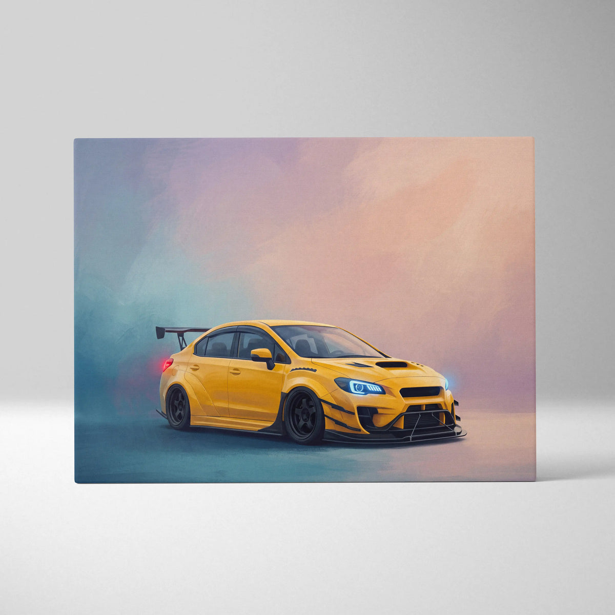 Subaru WRX STI Inspired Canvas Art, Rally Car Wall Decor for Garage