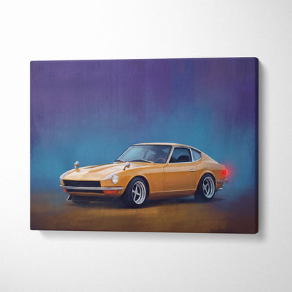 Datsun 240Z Inspired Automotive Wall Art - Classic Japanese Sports Car Canvas Painting