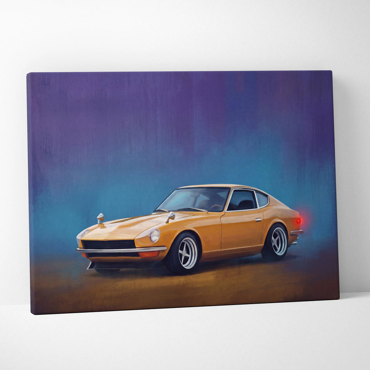 Datsun 240Z Inspired Automotive Wall Art - Classic Japanese Sports Car Canvas Painting