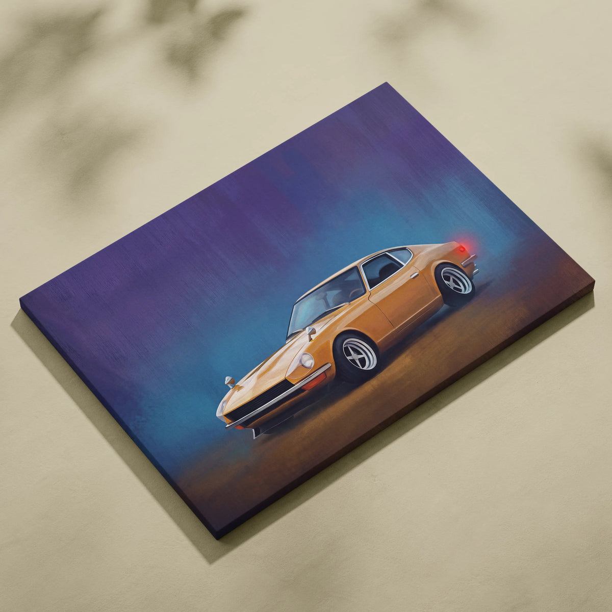 Datsun 240Z Inspired Automotive Wall Art - Classic Japanese Sports Car Canvas Painting