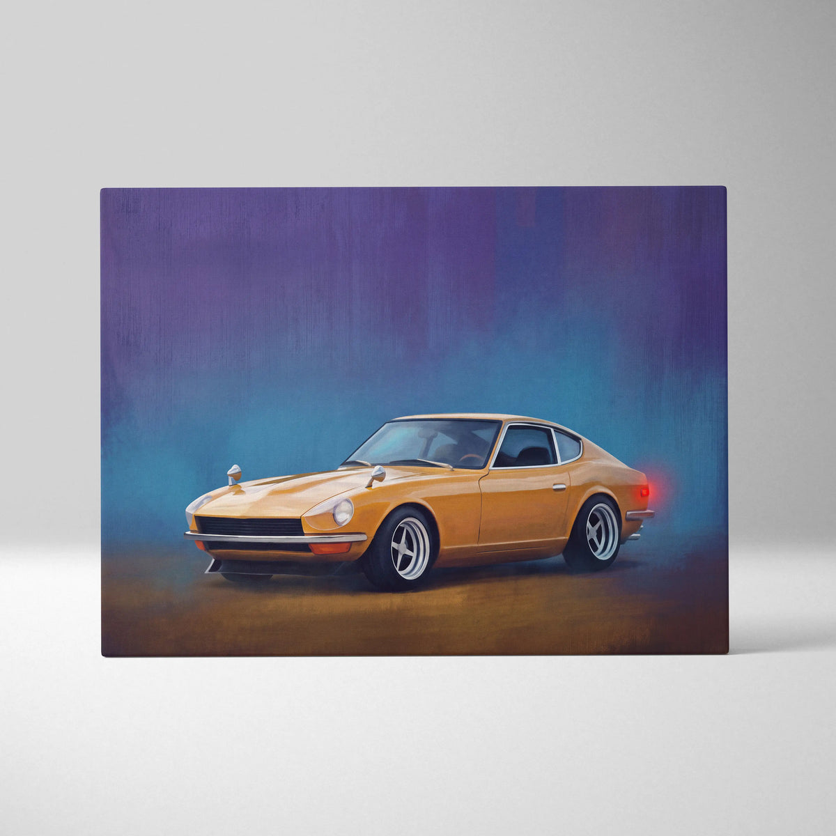 Datsun 240Z Inspired Automotive Wall Art - Classic Japanese Sports Car Canvas Painting