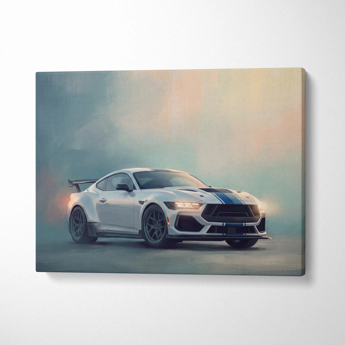 Ford Mustang Inspired Automotive Wall Art, American Muscle Car Canvas Print for Living Room