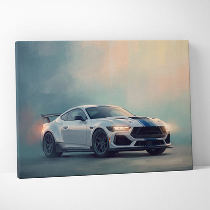 Ford Mustang Inspired Automotive Wall Art, American Muscle Car Canvas Print for Living Room