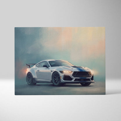 Ford Mustang Inspired Automotive Wall Art, American Muscle Car Canvas Print for Living Room