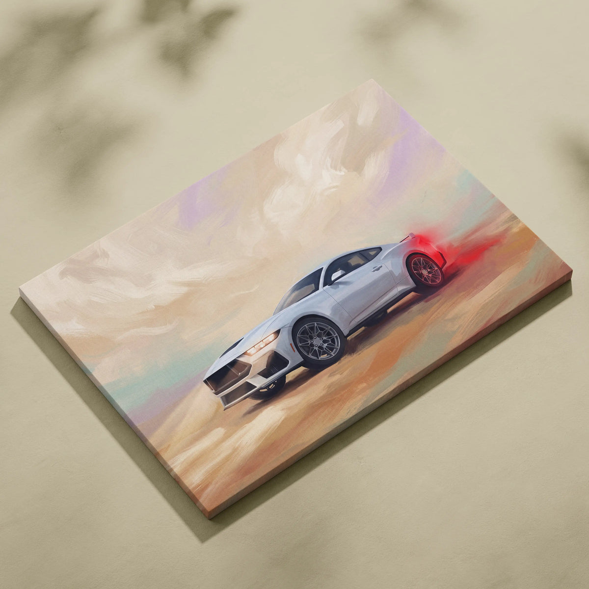 Ford Mustang Inspired Automotive Canvas Art, Modern Muscle Car Wall Decor for Bedroom