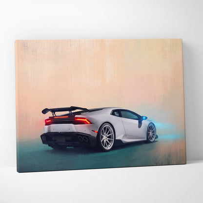 Lamborghini Huracán Inspired Supercar Canvas Art - Custom Car Wall Art Print