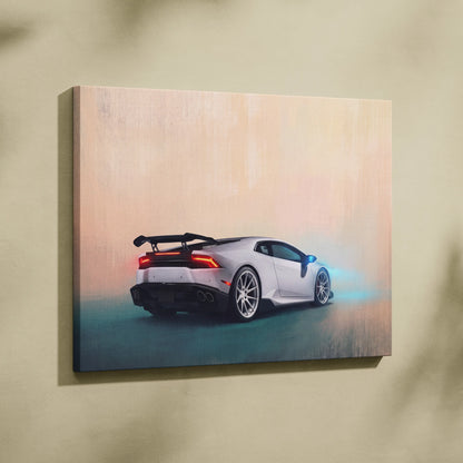 Lamborghini Huracán Inspired Supercar Canvas Art - Custom Car Wall Art Print