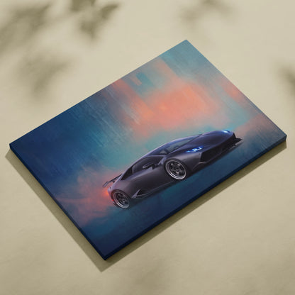 Lamborghini Huracán Inspired Supercar Canvas Art - Custom Car Wall Art Print