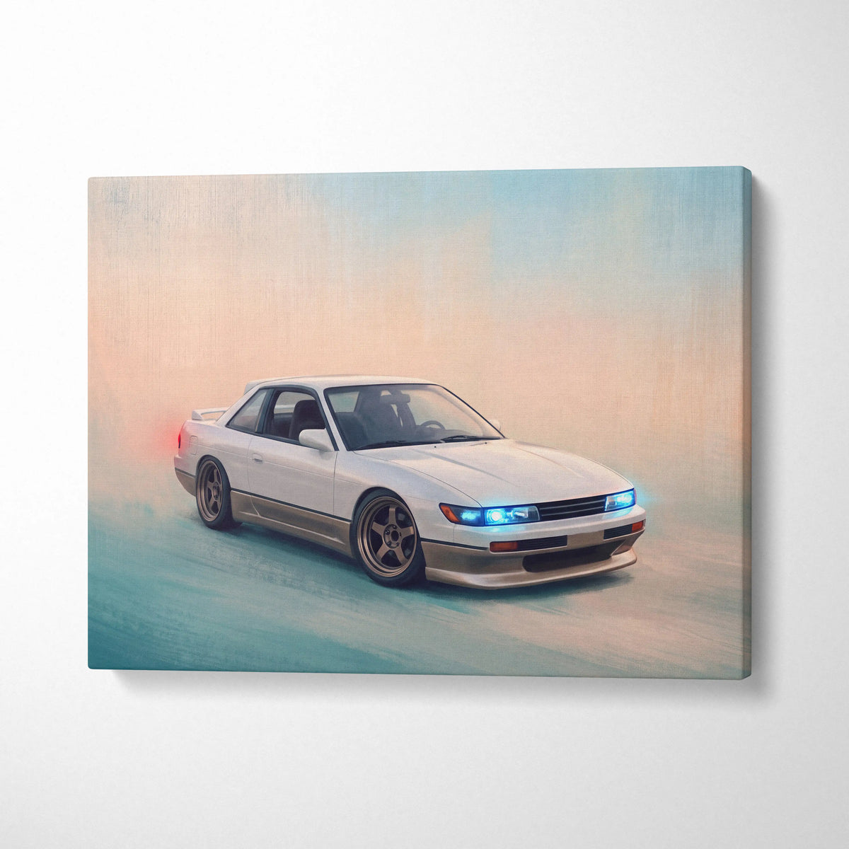 Nissan Silvia S13 Inspired Car Wall Art - Japanese Drift Vehicle Canvas Print for Living Room