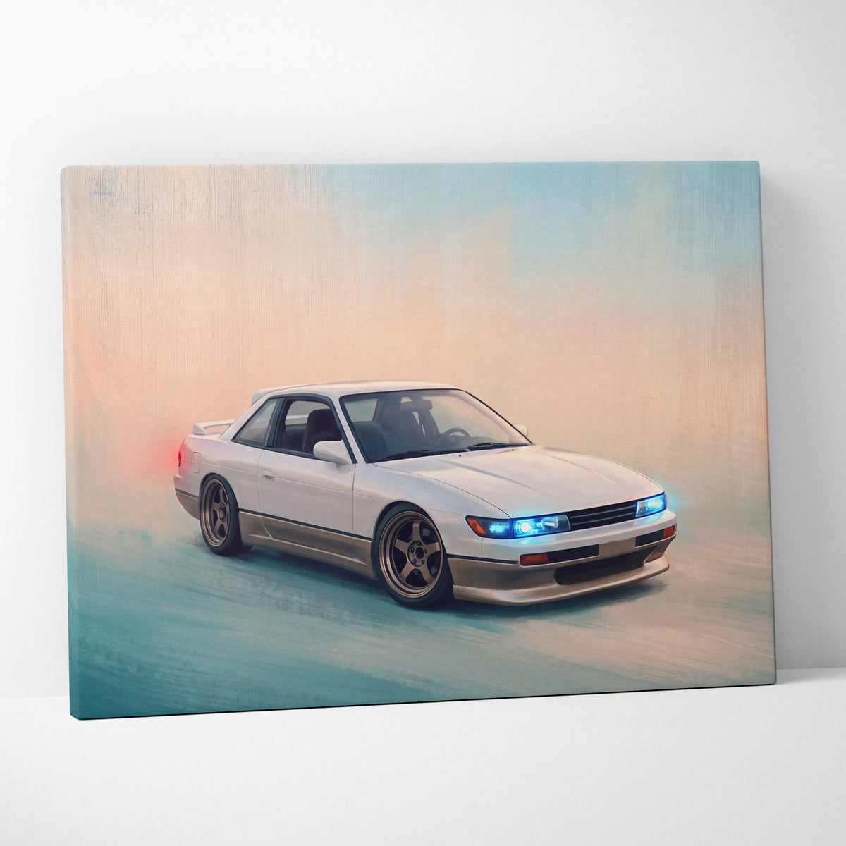 Nissan Silvia S13 Inspired Car Wall Art - Japanese Drift Vehicle Canvas Print for Living Room