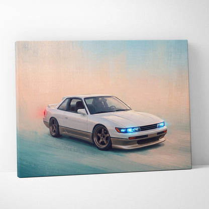 Nissan Silvia S13 Inspired Car Wall Art - Japanese Drift Vehicle Canvas Print for Living Room