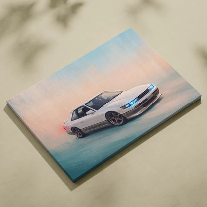 Nissan Silvia S13 Inspired Car Wall Art - Japanese Drift Vehicle Canvas Print for Living Room