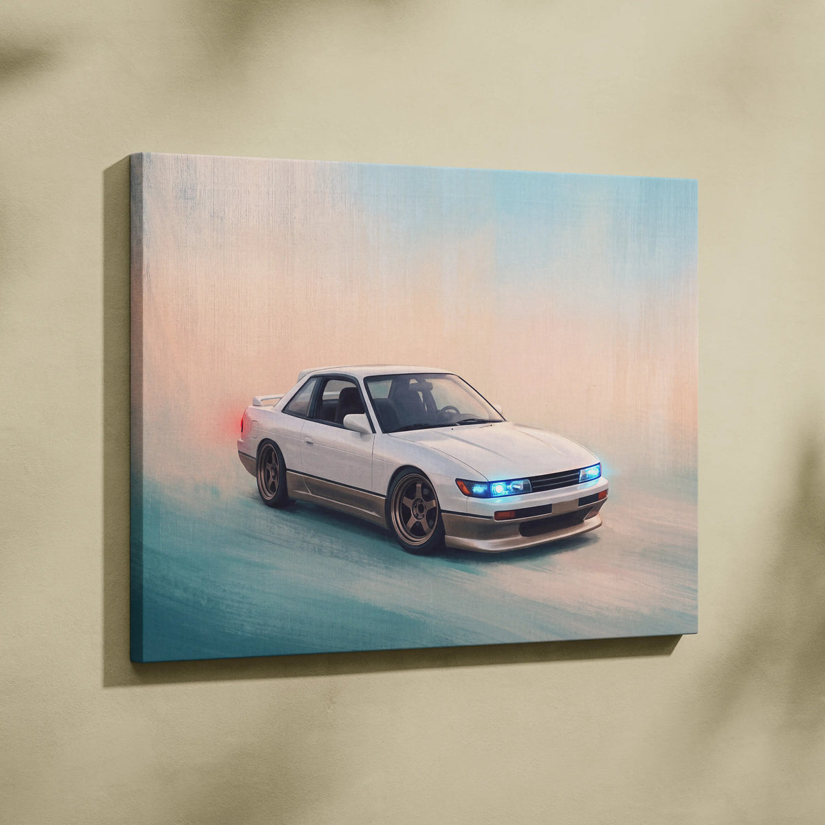 Nissan Silvia S13 Inspired Car Wall Art - Japanese Drift Vehicle Canvas Print for Living Room