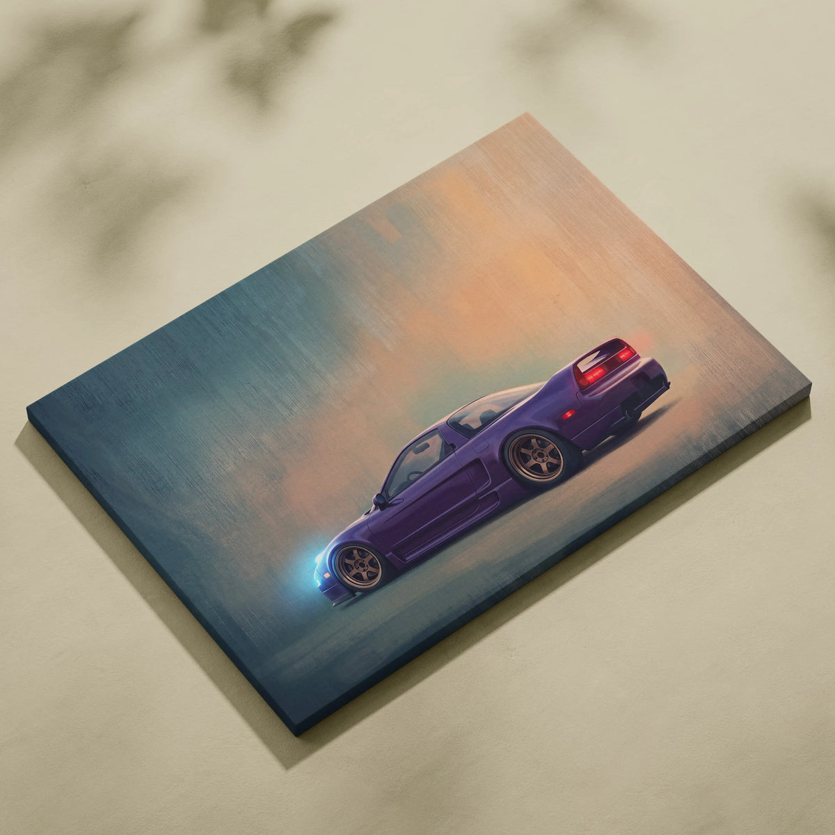 Honda NSX Inspired Automotive Wall Art - Purple JDM Sports Car Canvas Painting