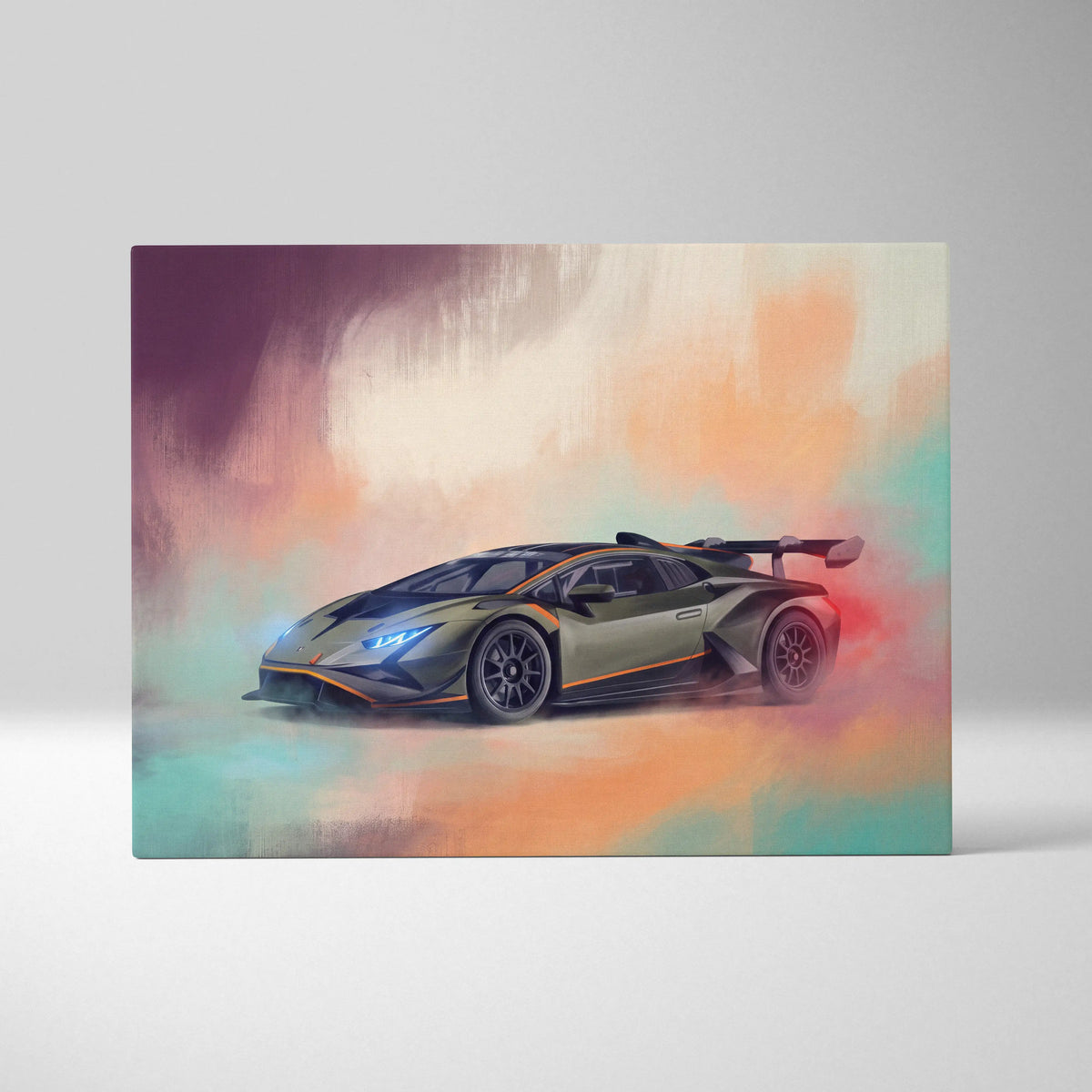 Lamborghini Huracán STO Inspired Supercar Canvas Art - Custom Car Wall Art Print
