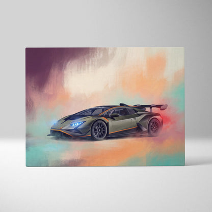Lamborghini Huracán STO Inspired Supercar Canvas Art - Custom Car Wall Art Print