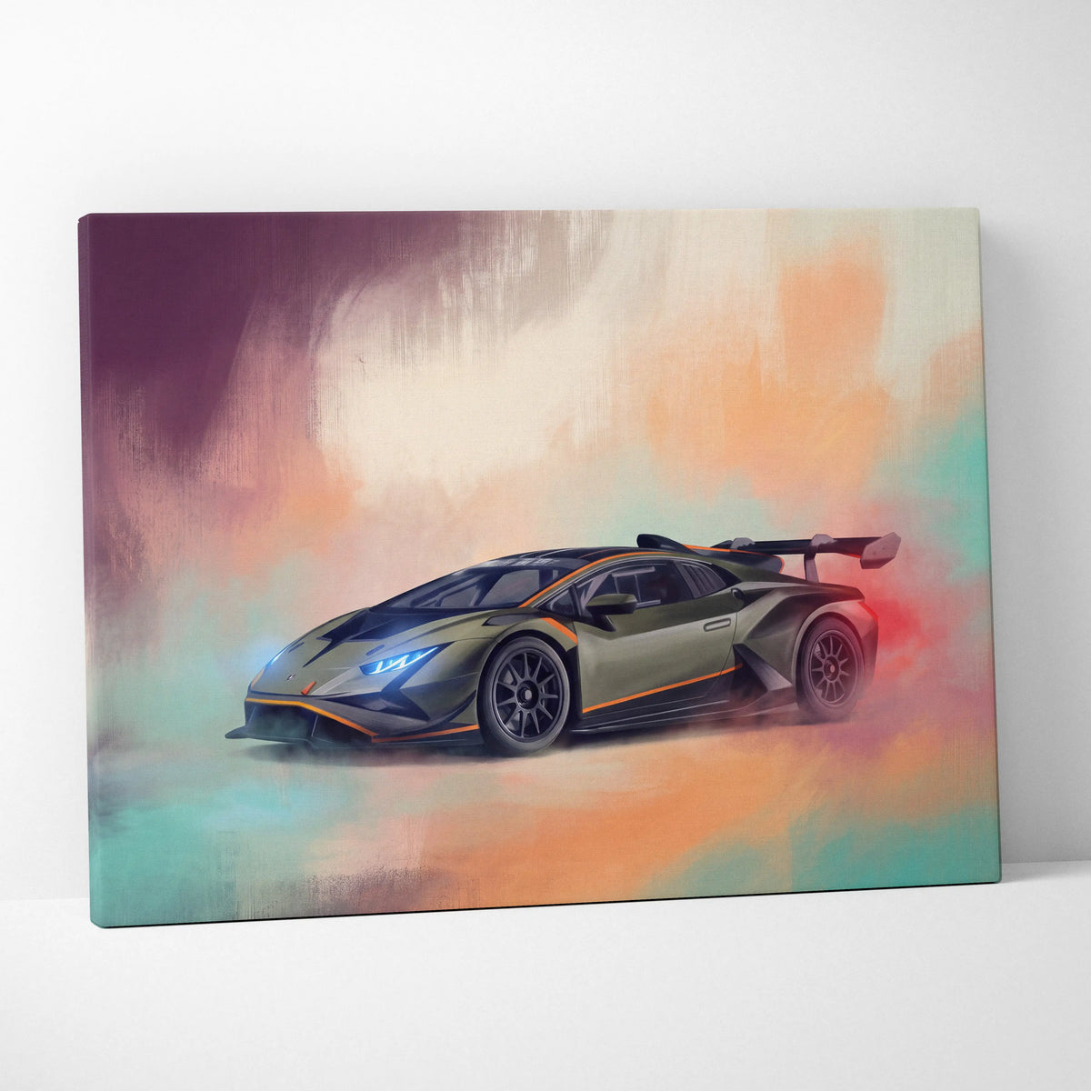 Lamborghini Huracán STO Inspired Supercar Canvas Art - Custom Car Wall Art Print