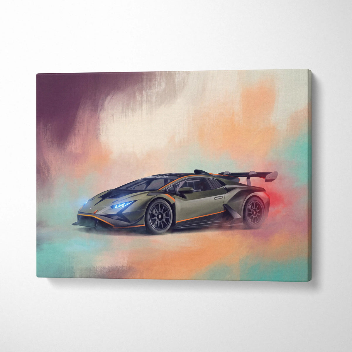 Lamborghini Huracán STO Inspired Supercar Canvas Art - Custom Car Wall Art Print