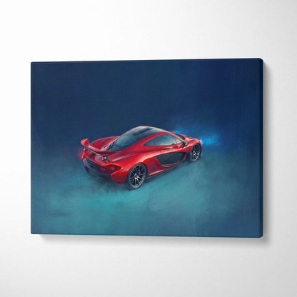 McLaren P1 Inspired Supercar Canvas Art - Custom Car Wall Art Print