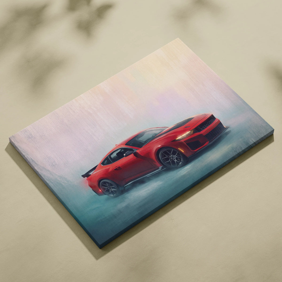 Ford Mustang Shelby Inspired Car Wall Art, Performance Muscle Car Canvas Print for Office