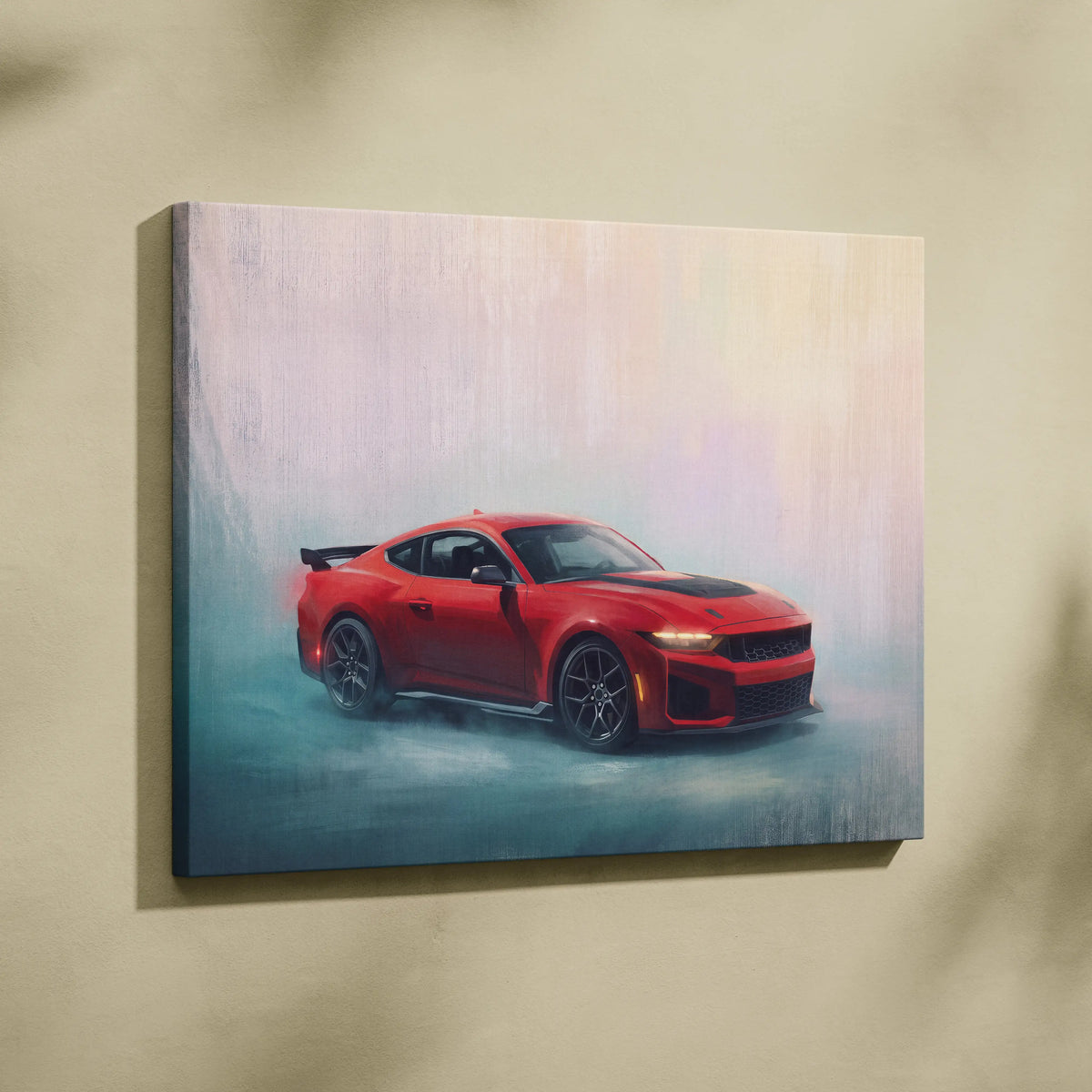 Ford Mustang Shelby Inspired Car Wall Art, Performance Muscle Car Canvas Print for Office