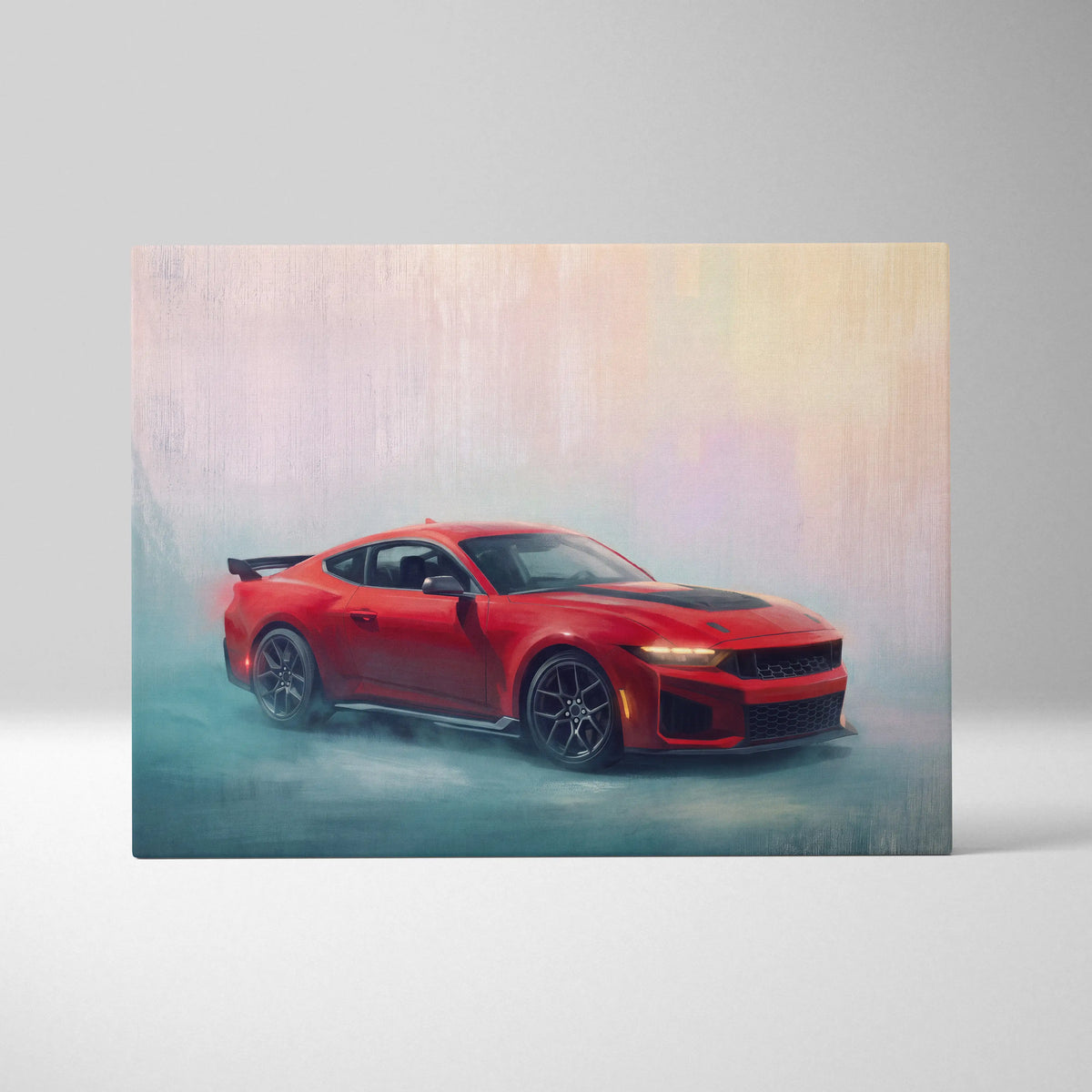 Ford Mustang Shelby Inspired Car Wall Art, Performance Muscle Car Canvas Print for Office