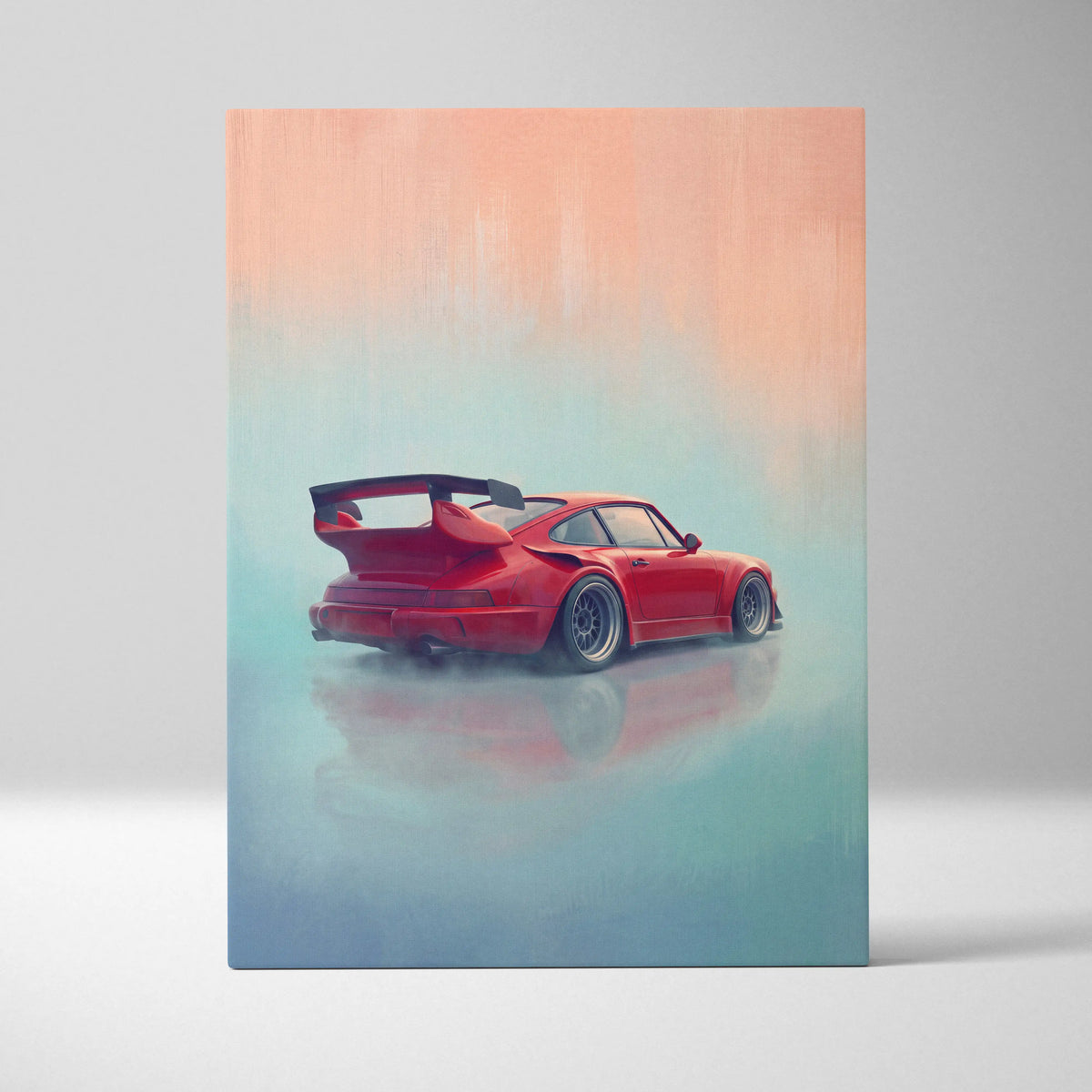 Porsche 911 Inspired Art Canvas, Retro Sports Car Wall Decor Poster