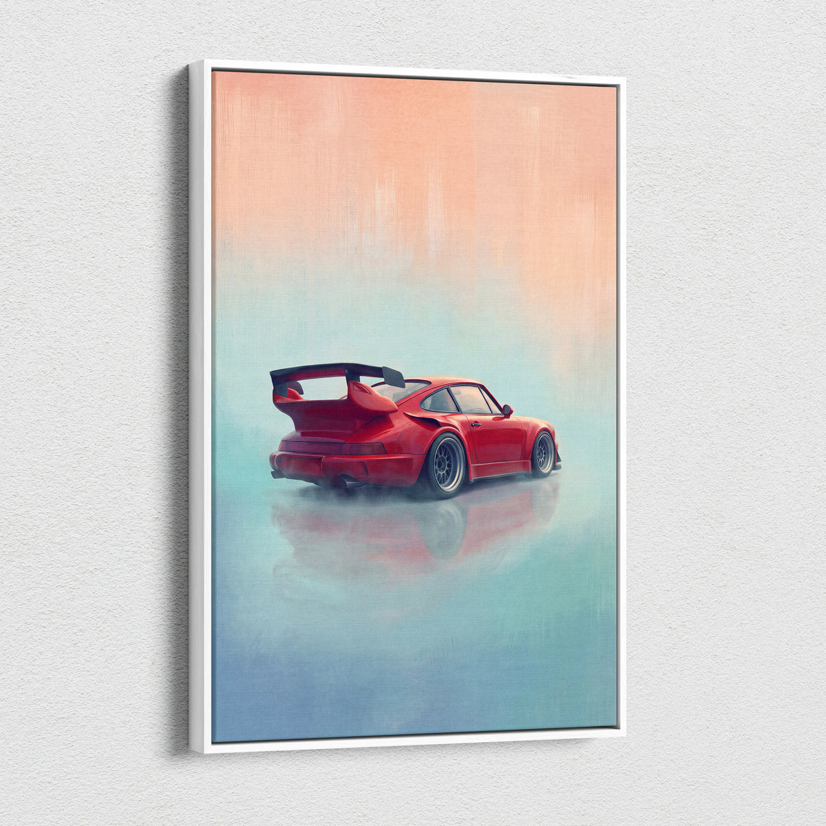 Porsche 911 Inspired Art Canvas, Retro Sports Car Wall Decor Poster