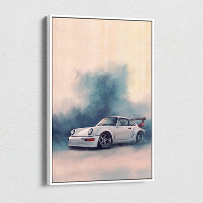 Porsche 911 Inspired Automotive Wall Art, Classic German Sports Car Canvas Art Print