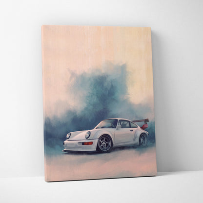 Porsche 911 Inspired Automotive Wall Art, Classic German Sports Car Canvas Art Print