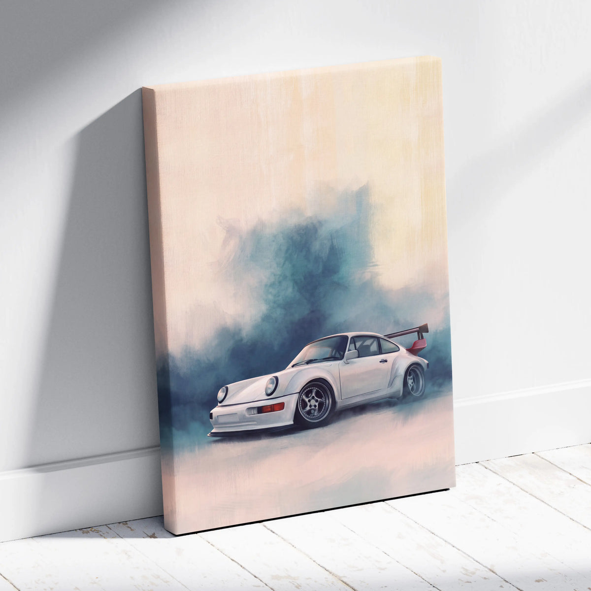 Porsche 911 Inspired Automotive Wall Art, Classic German Sports Car Canvas Art Print